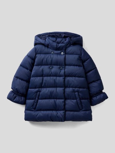 Benetton Gewatteerd Double-breasted Jassen Kinderen Donkerblauw | BE490000