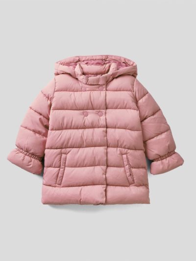 Benetton Gewatteerd Double-breasted Jassen Kinderen Roze | BE496544