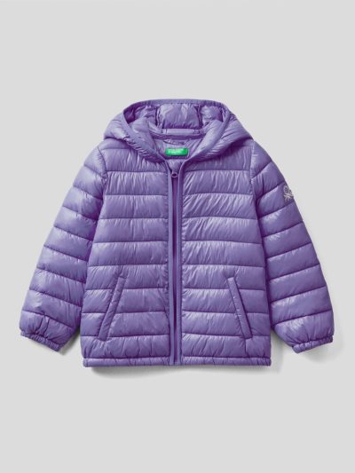 Benetton Gewatteerd Hood Jassen Kinderen Lilac | BE371296