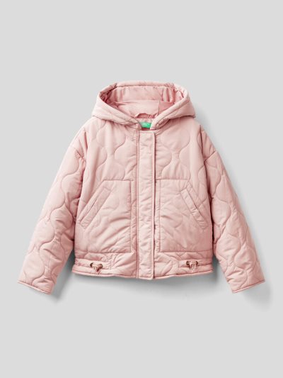 Benetton Gewatteerd Hood Jassen Kinderen Roze | BE468152