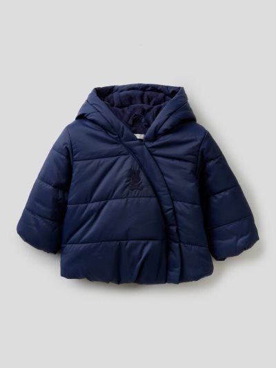 Benetton Gewatteerd Hood Jassen Kinderen Donkerblauw | BE523325