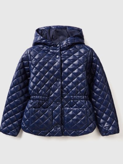 Benetton Gewatteerd Hood Light Jackets Kinderen Donkerblauw | BE184890