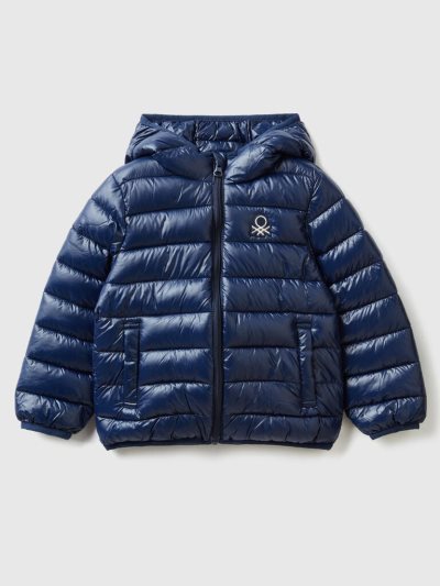 Benetton Gewatteerd Hood Light Jackets Kinderen Donkerblauw | BE549366