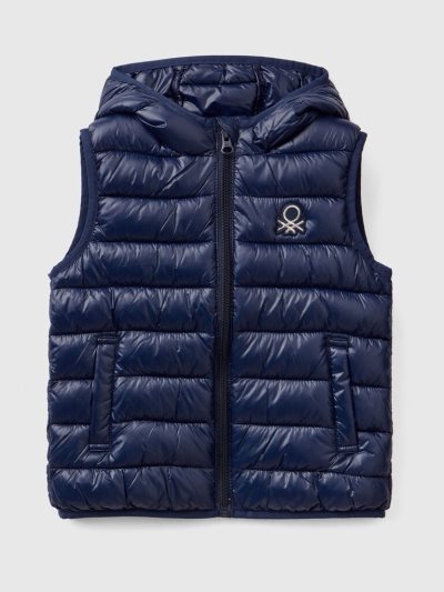 Benetton Gewatteerd Hood Light Jackets Kinderen Donkerblauw | BE569074