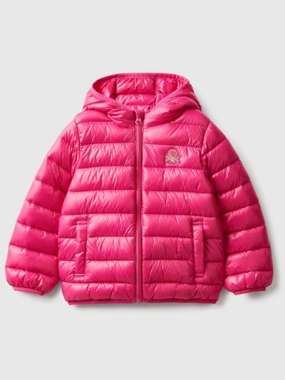 Benetton Gewatteerd Hood Light Jackets Kinderen Fuchsie | BE851982