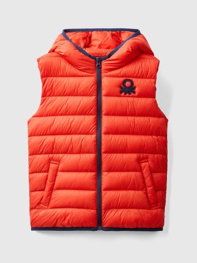 Benetton Gewatteerd Hood Light Jackets Kinderen Rood | BE952908