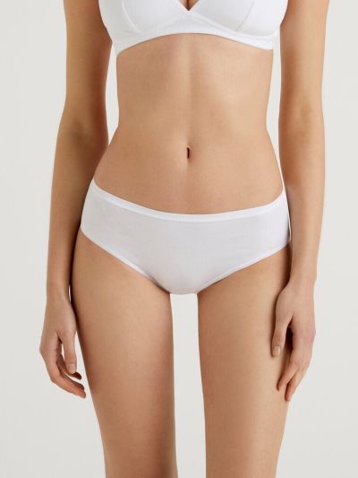 Benetton High-rise Stretch Organic Katoenen Knickers Dames Wit | BE904236