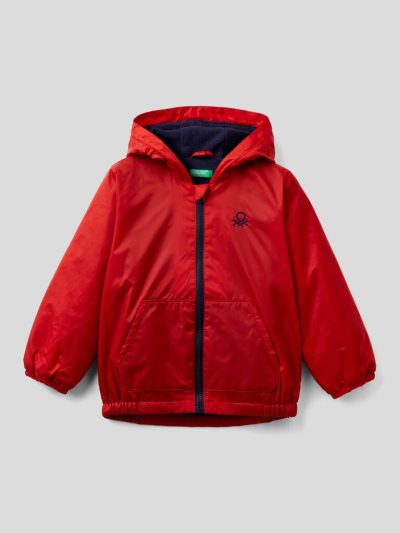 Benetton Hood And Pockets Light Jackets Kinderen Rood | BE288839