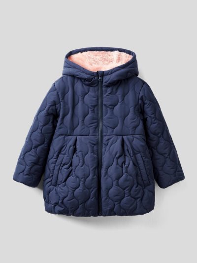 Benetton Hood Gewatteerd Parka Jassen Kinderen Donkerblauw | BE445737