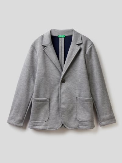 Benetton Jacquard Jersey Blazer Kinderen Grijs | BE483511