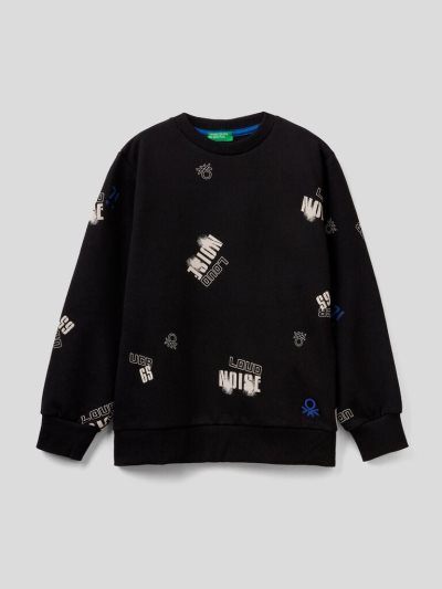 Benetton Japanese Pattern Sweatshirt Kinderen Zwart | BE978943