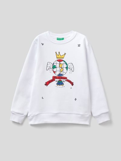 Benetton Jccxucb Warm Print Sweatshirt Kinderen Wit | BE394787