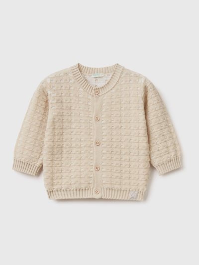 Benetton Knit Buttons Cardigan Kinderen Beige | BE611238