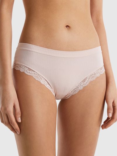 Benetton Knit Kanten Knickers Dames Roze | BE629737