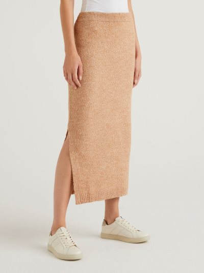 Benetton Knit Midi Rokken Dames Beige | BE766764