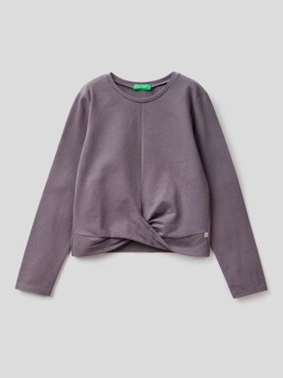 Benetton Knot Long Sleeve T-shirts Kinderen Donkergrijs | BE754229