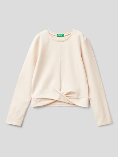 Benetton Knot Long Sleeve T-shirts Kinderen Wit | BE886676