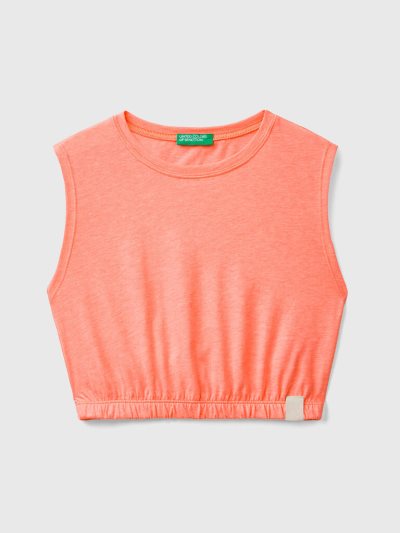 Benetton Kort Recycled Fabric Tanktop Kinderen Oranje | BE024391