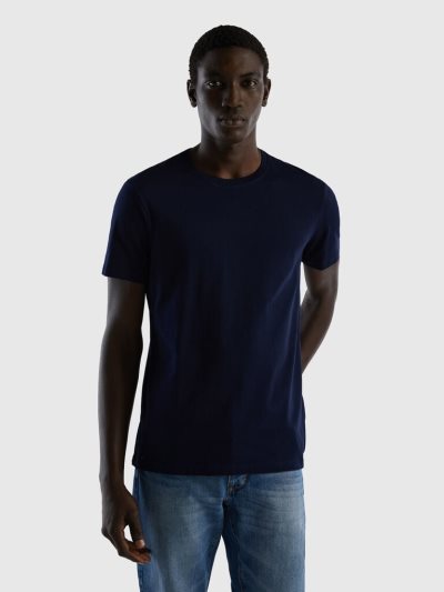 Benetton Kort Sleeve T-shirts Heren Donkerblauw | BE594029