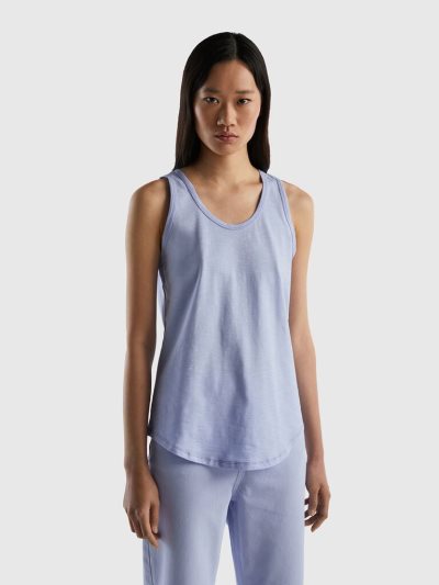 Benetton Lichtgewicht Katoenen Tanktop Dames Lavendel | BE502925