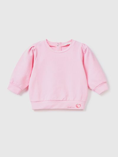 Benetton Lichtgewicht Stretch Katoenen Sweatshirt Kinderen Roze | BE247008