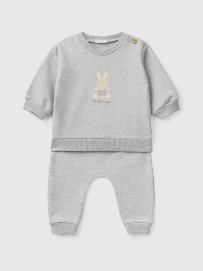 Benetton Light Sweat Dungarees Kinderen Grijs | BE828702