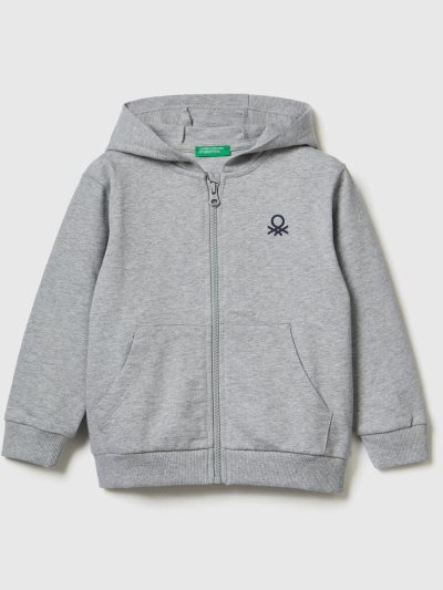 Benetton Logo Hoodie Kinderen Lichtgrijs | BE470482