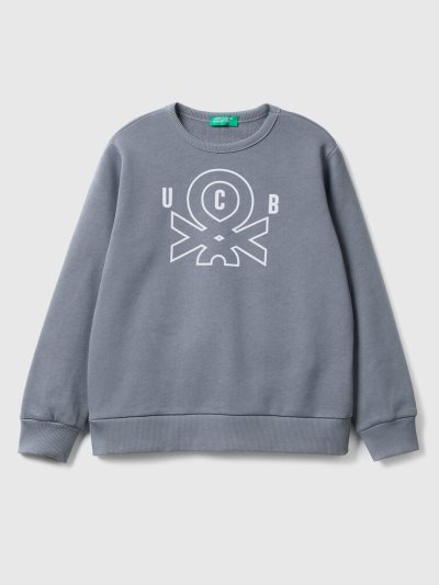 Benetton Logo Print Sweatshirt Kinderen Donkergrijs | BE651320