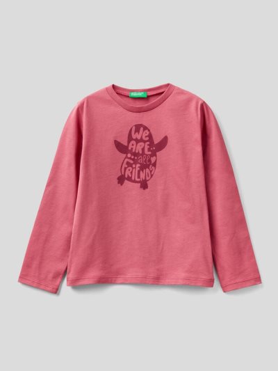 Benetton Long Sleeve 100% Katoenen T-shirts Kinderen Strawberry | BE348531