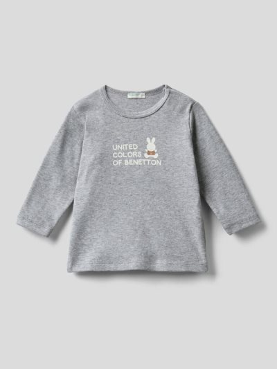 Benetton Long Sleeve 100% Organic Katoenen T-shirts Kinderen Grijs | BE700042