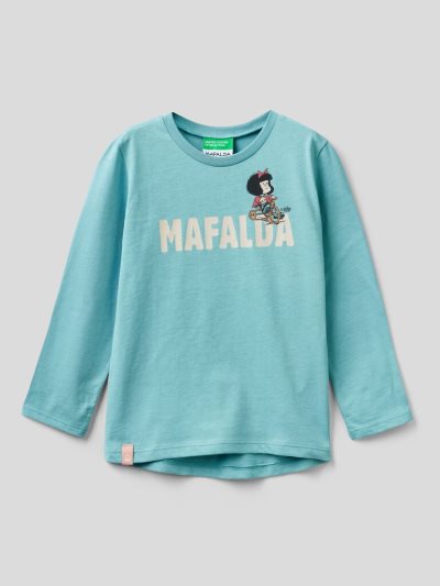 Benetton Long Sleeve "Mafalda" T-shirts Kinderen Lichtblauw | BE140855