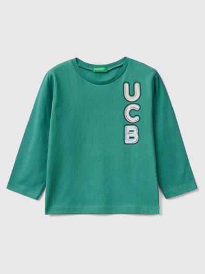 Benetton Long Sleeve Organic Katoenen T-shirts Kinderen Donkergroen | BE543008