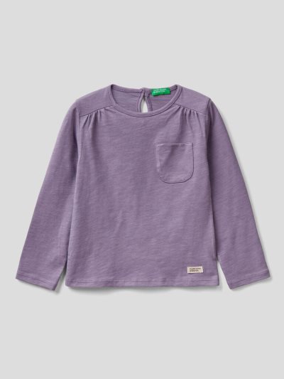 Benetton Long Sleeve Organic Katoenen T-shirts Kinderen Lilac | BE612912