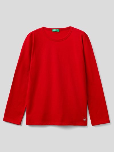 Benetton Long Sleeve Organic Katoenen T-shirts Kinderen Rood | BE729389