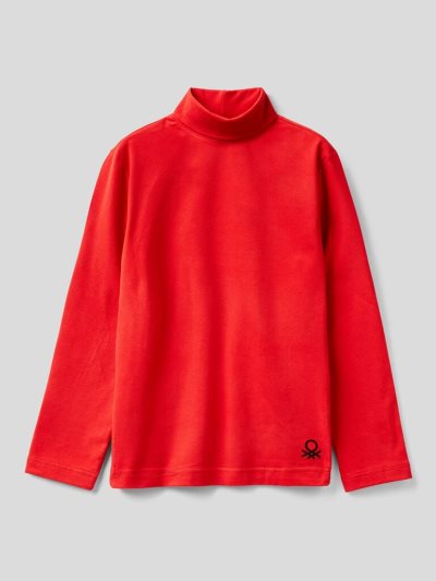 Benetton Long Sleeve Turtle Neck T-shirts Kinderen Rood | BE057696