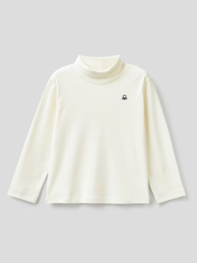 Benetton Long Sleeve Turtle Neck T-shirts Kinderen Wit | BE232544