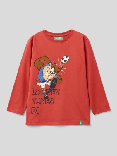 Benetton Looney Tunes Warm Katoenen Long Sleeve T-shirts Kinderen Rood | BE032843