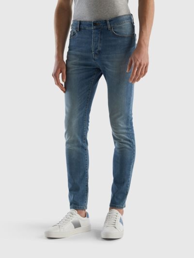 Benetton Mager Fit Jeans Heren Lichtblauw | BE611426