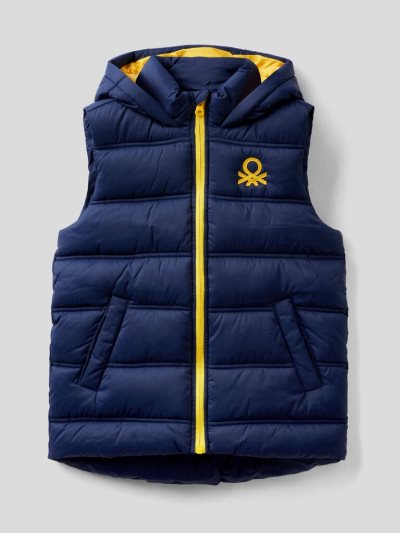 Benetton Mouwloos Hood Padded Jackets Kinderen Donkerblauw | BE620103