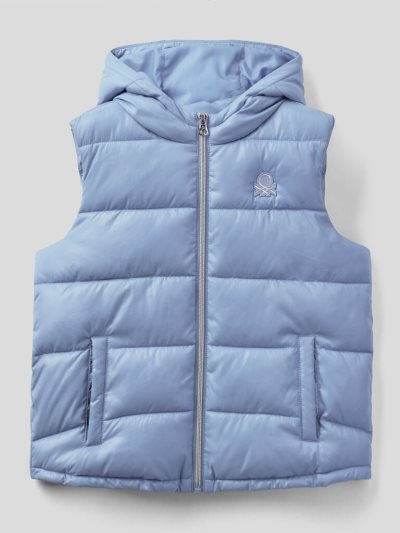 Benetton Mouwloos Puffer Zip And Hood Padded Jackets Kinderen Lilac | BE180768