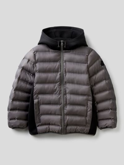 Benetton Neoprene Details Padded Jackets Kinderen Donkergrijs | BE064859