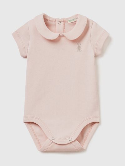 Benetton Onesie Collar Organic Katoenen Outfit Kinderen Roze | BE104036