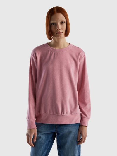 Benetton Organic Katoenen Blend Sweatshirt Dames Roze | BE711612