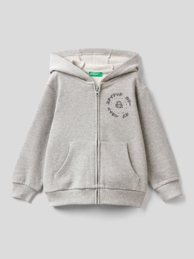 Benetton Organic Katoenen Hood Hoodie Kinderen Grijs | BE880520