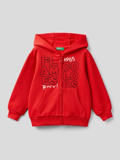 Benetton Organic Katoenen Hood Hoodie Kinderen Rood | BE936833