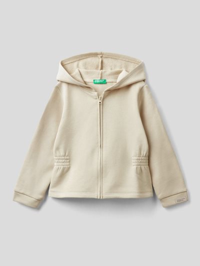 Benetton Organic Katoenen Hoodie Kinderen Wit | BE797458