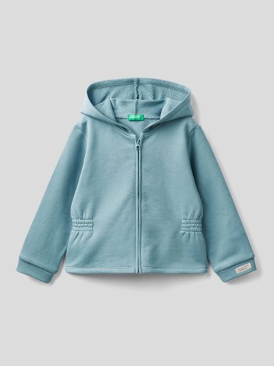 Benetton Organic Katoenen Hoodie Kinderen Lichtblauw | BE810290