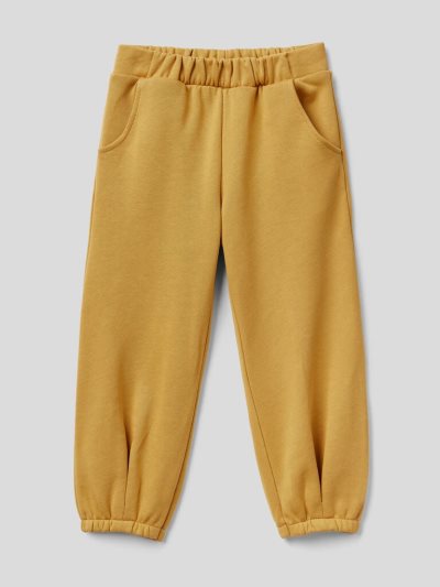 Benetton Organic Katoenen Joggingbroek Kinderen Mosterdgeel | BE476565