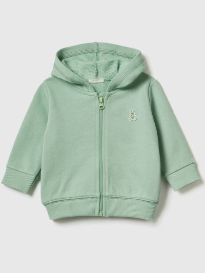 Benetton Organic Katoenen Met Capuchon Sweatshirt Kinderen Lichtgroen | BE613958