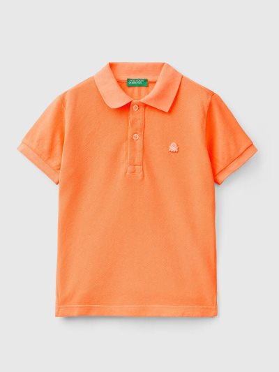 Benetton Organic Katoenen Short Sleeve Polos Kinderen Oranje | BE728274